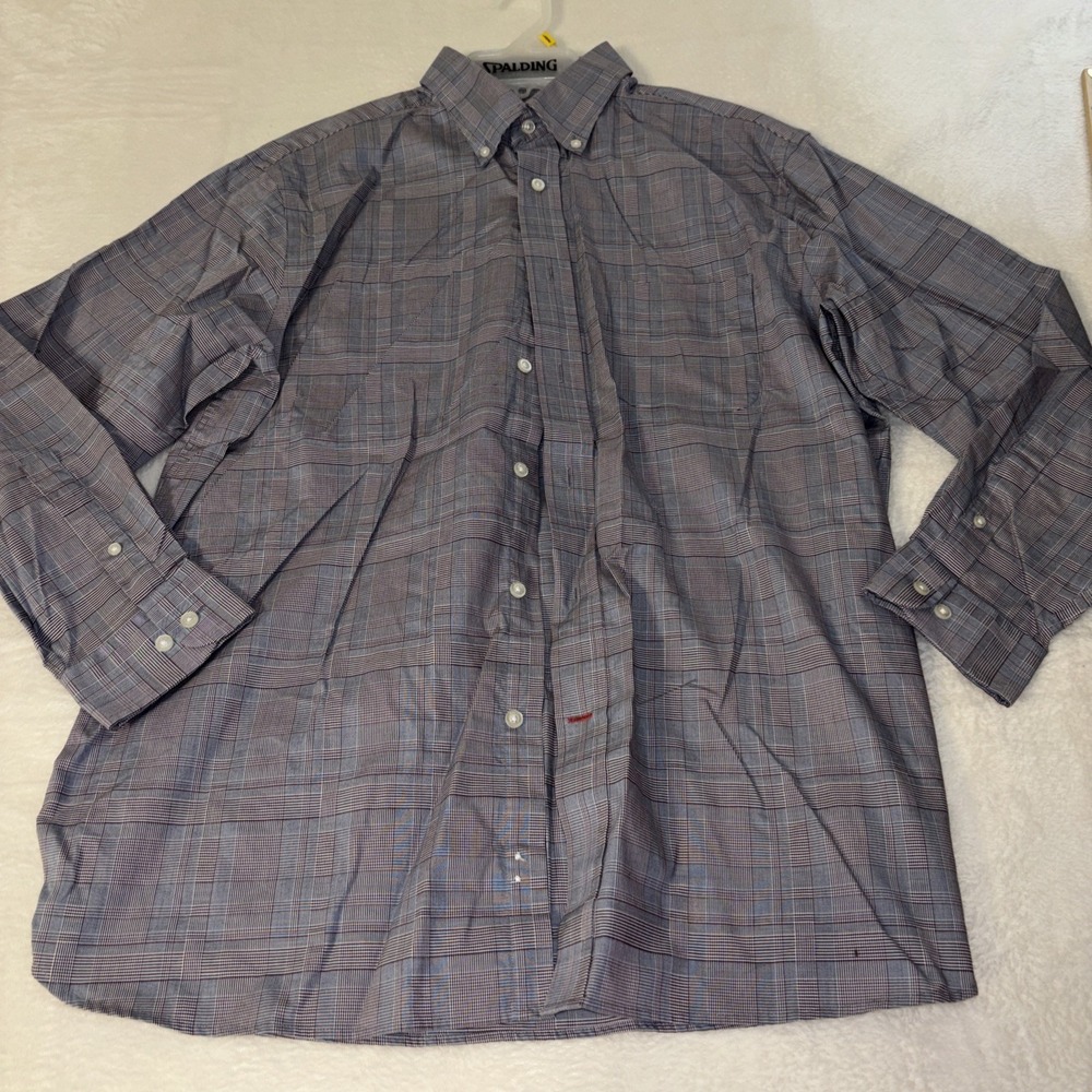 Daniel Cremieux Shirt Mens L Plaid Stretch Button Down Long Sleeve